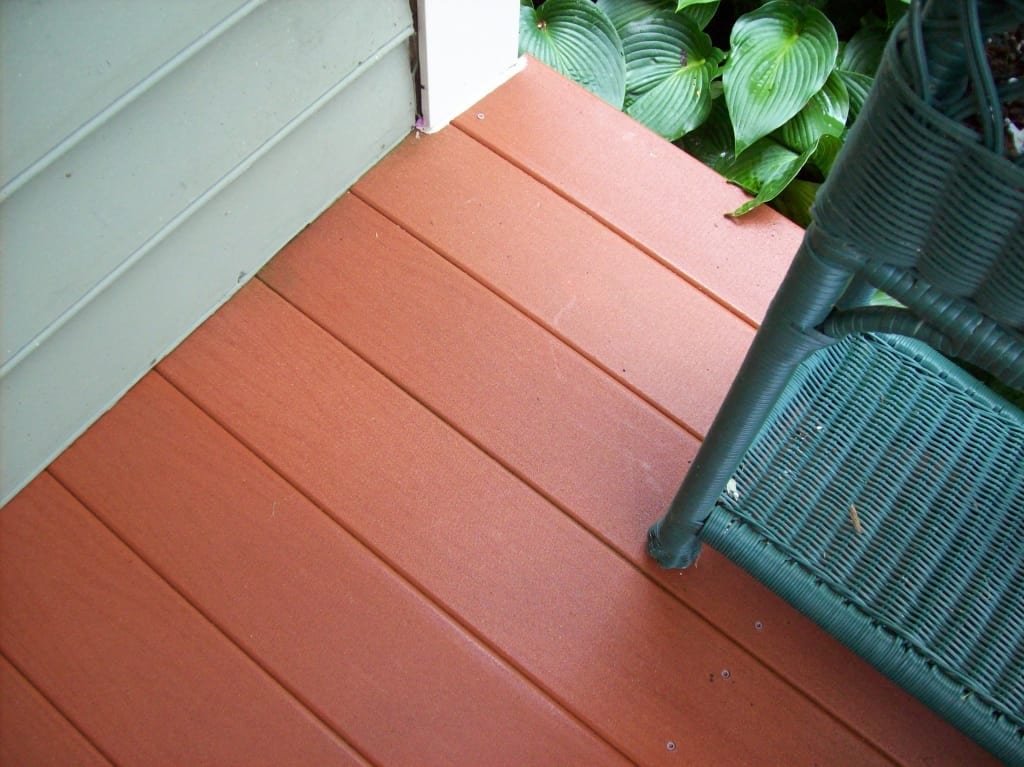 Clean composite deck surface after installation