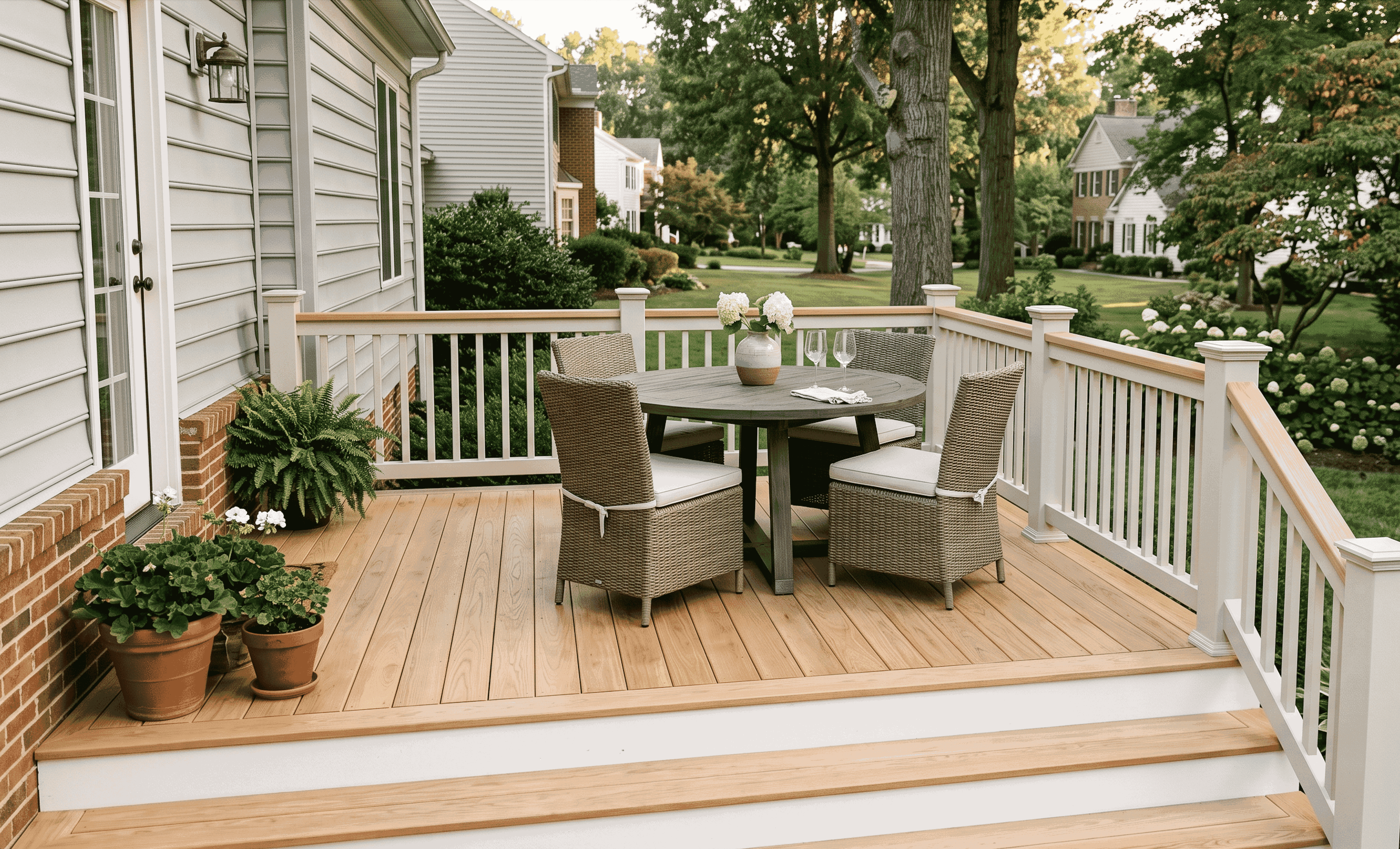 Composite decking with low-maintenance surface
